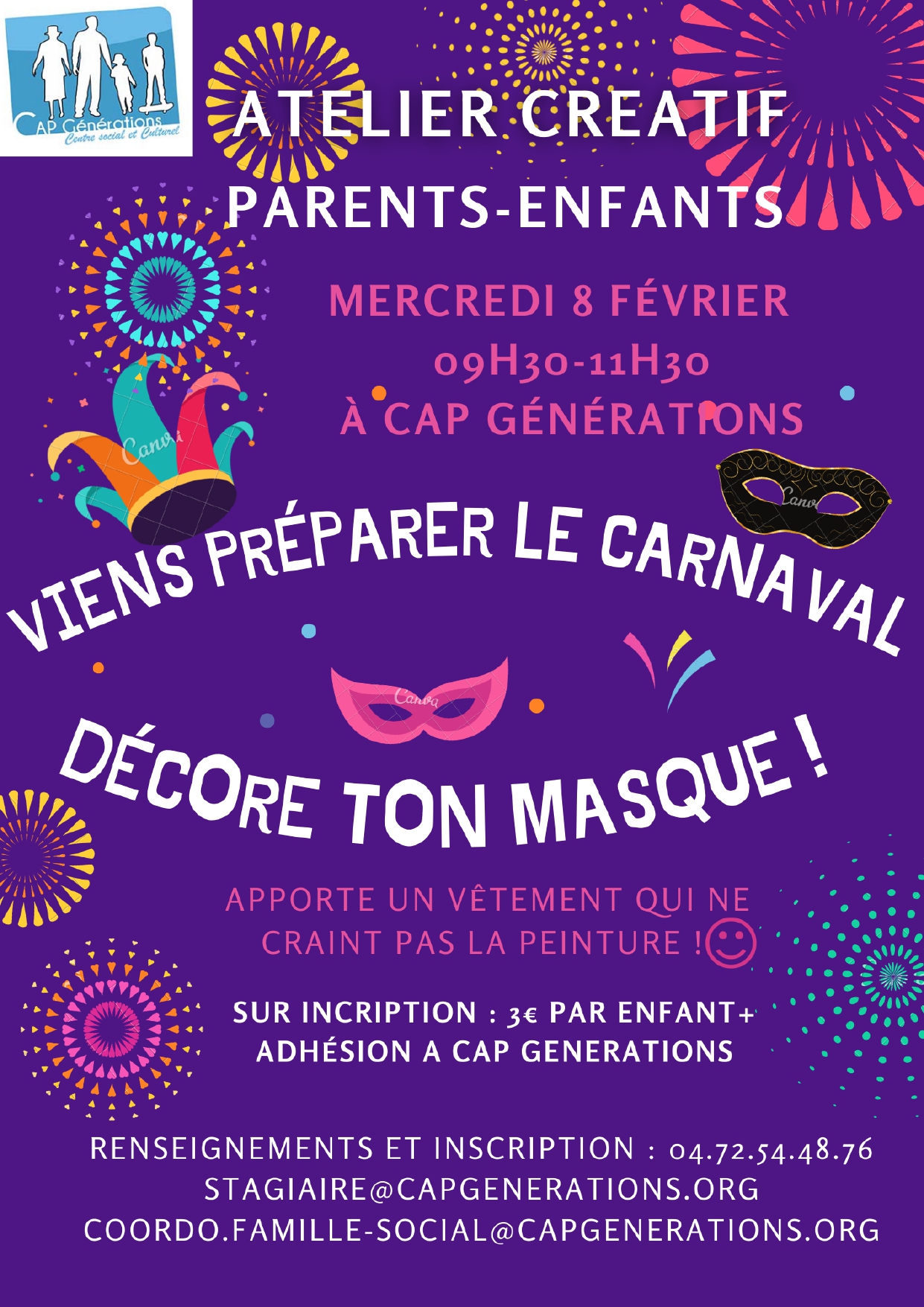 Lire la suite à propos de l’article Atelier créatif parents-enfants : prépare le Carnaval !