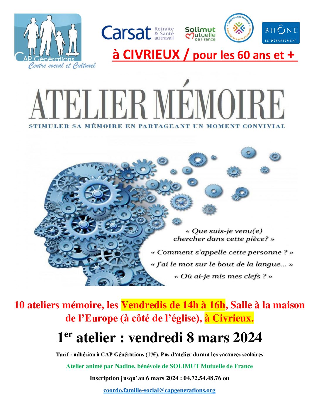 You are currently viewing Ateliers mémoire à CIVRIEUX