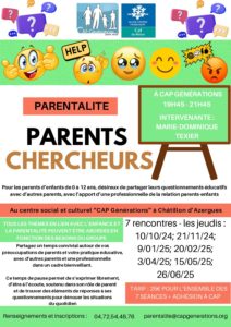 Lire la suite à propos de l’article Ateliers pour les parents ayant des enfants de 0 à 12 ans !