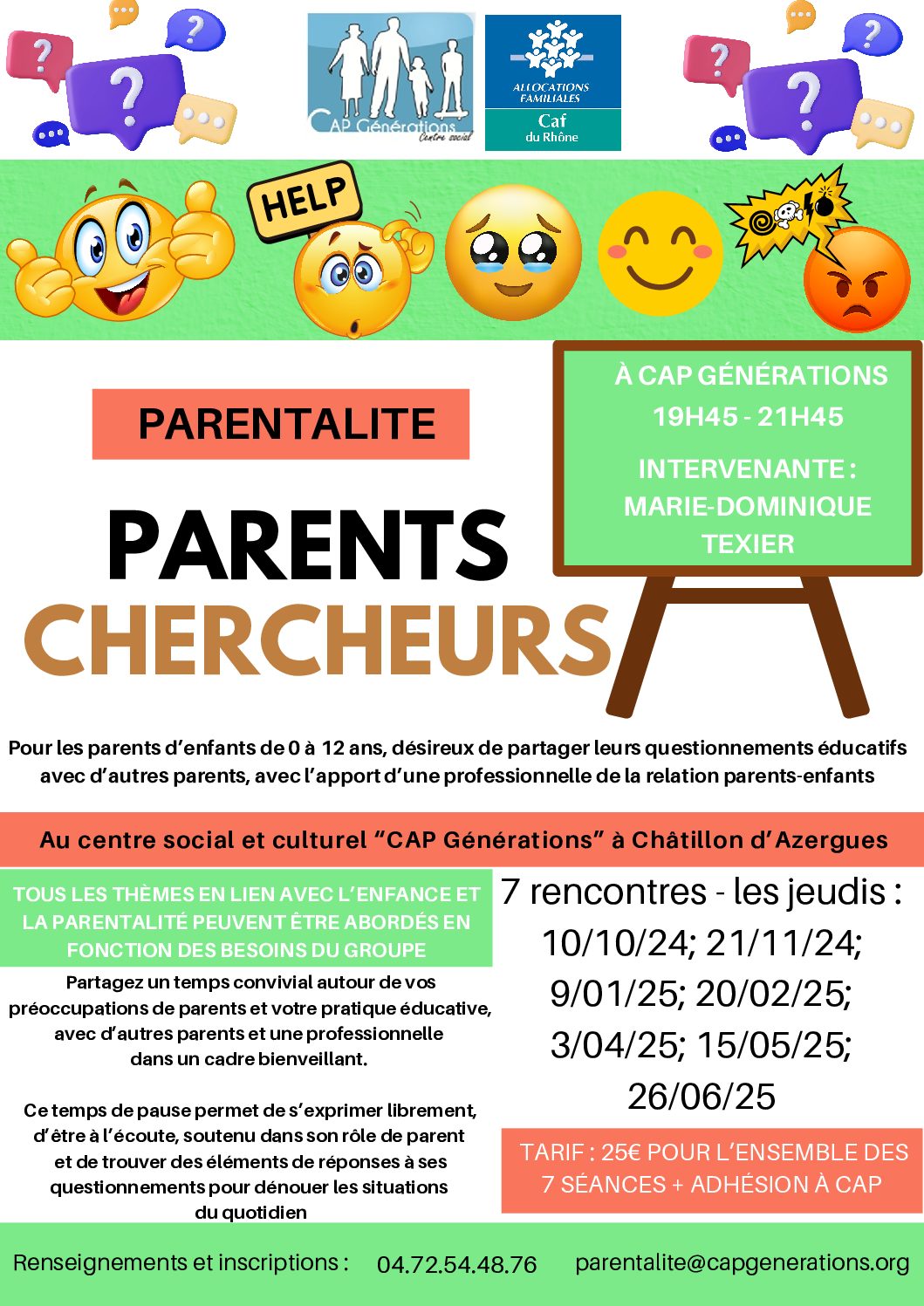 Lire la suite à propos de l’article Ateliers pour les parents ayant des enfants de 0 à 12 ans !