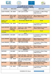 Lire la suite à propos de l’article Planning des jeudis de la Traboule !