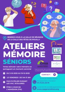 Lire la suite à propos de l’article Ateliers Mémoire pour les 60 ans et + !