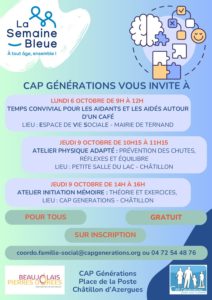 Lire la suite à propos de l’article Programme semaine bleue de CAP