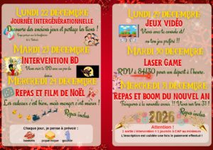 Lire la suite à propos de l’article Programme d’activités des Vacances pour les 11-17 ans !