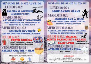 Lire la suite à propos de l’article Vacances hiver 2026