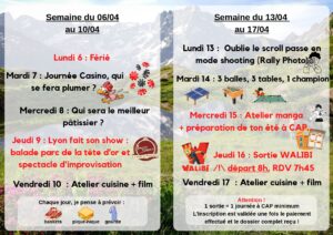 Lire la suite à propos de l’article Programme des vacances de printemps des ados 🐣